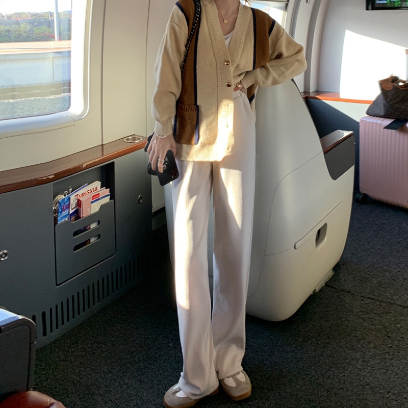 Quần ZHELIHANGFEI ống rộng lưng cao thời trang phong cách