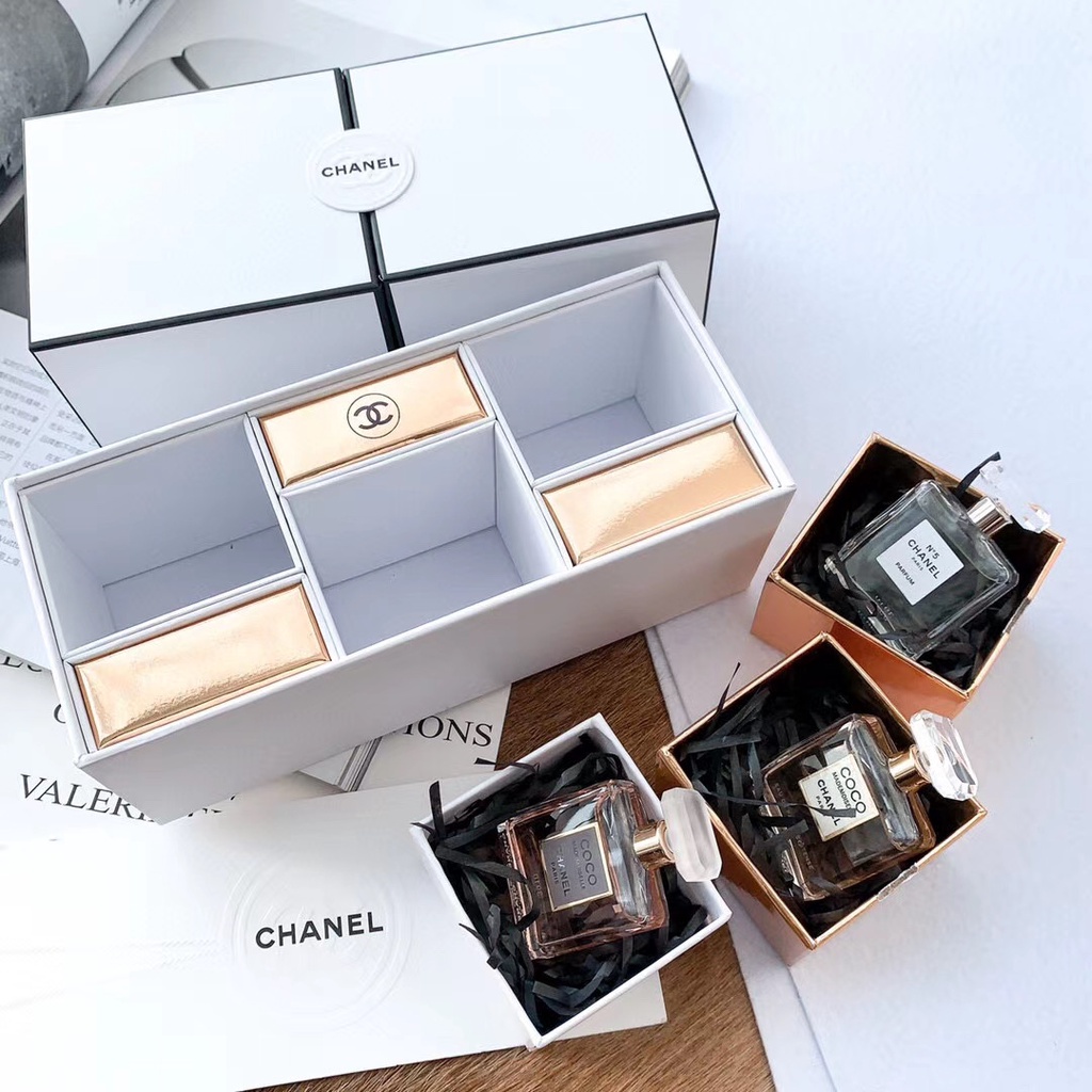 CHANEL Christmas limited three-piece box luxury gift box 7.5ml No nozzle wooden box packaging