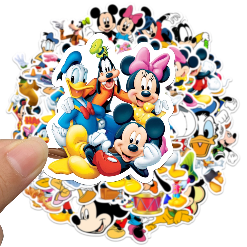 Bộ 10/50 Sticker Hoạt Hình Chống Thấm Nước