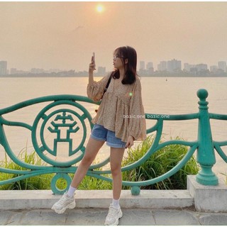 ÁO HOA peplum NHÍ 10357