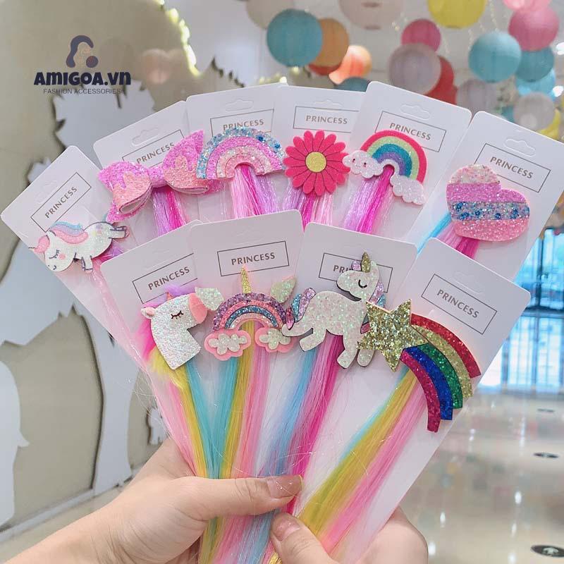 ✨✨Kẹp tóc giả pony - lọn tóc màu sắc dễ thương cho bé gái