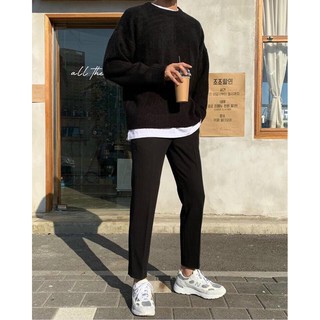 Áo Sweater Đen Trơn Nam Basic Form Rộng Hàn Quốc - MAYLANSTORE