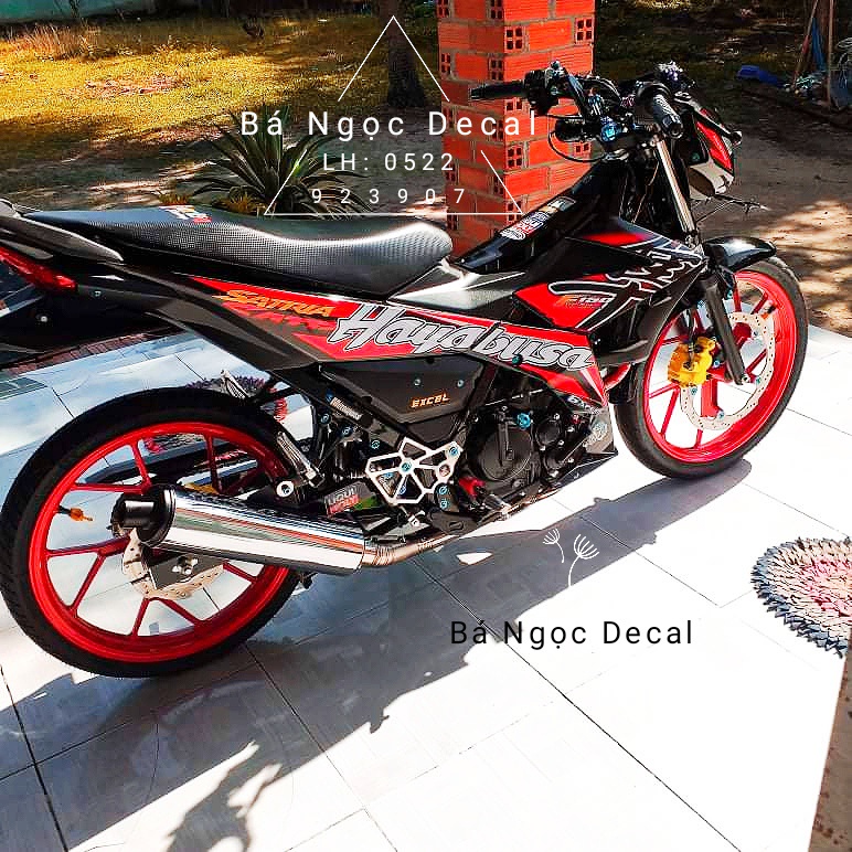Tem hayabusa cho xe satria  👉chế tem theo yêu cầu giá rẻ😍