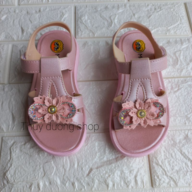Dép sandal bé gái.Sandal quai hậu cho bé gái đính lơ xinh phong cách hàn quốc
