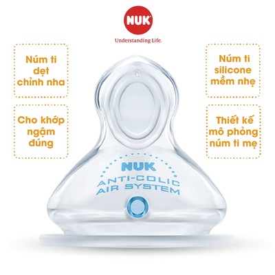 Bộ 2 núm ti NUK Premium Choice silicone mềm nhẹ dai bền chống rách