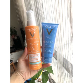 [Bill Pháp] Set Kem Chống Nắng Vichy Dạng Xịt Toàn Thân Vichy Capital Ideal Soleil Beach Protect SPF 50+ (200ml)