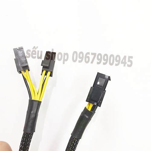 CABLE - CÁP CHUYỂN 6 PIN VGA SANG 8 PIN CPU  - loại 1 dây bọc lưới