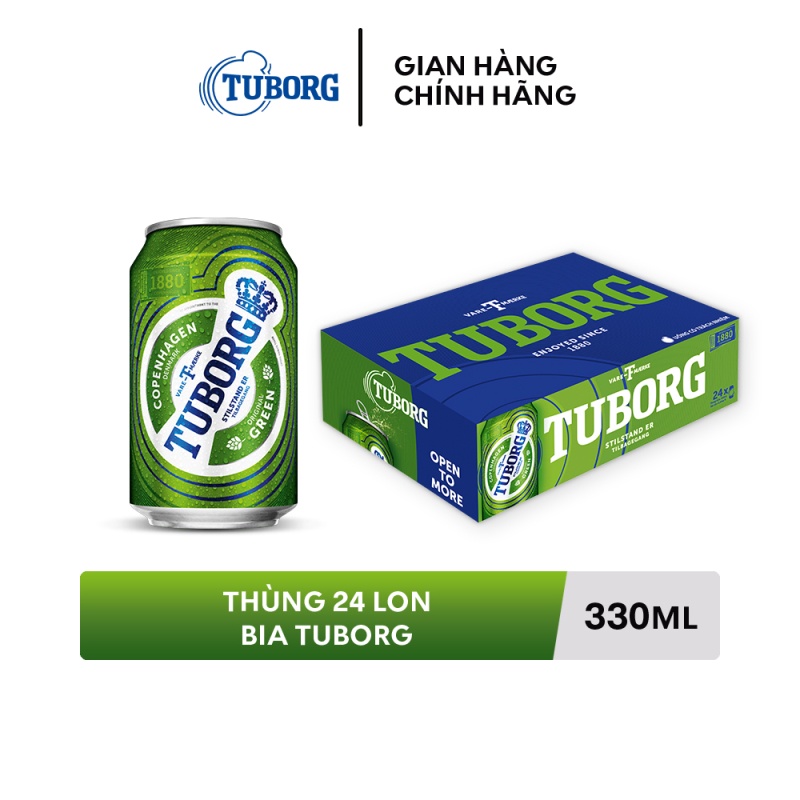 [Mã BMBAU50 giảm 7% đơn 99K] Thùng 24 lon bia Tuborg 330ml (24x330)