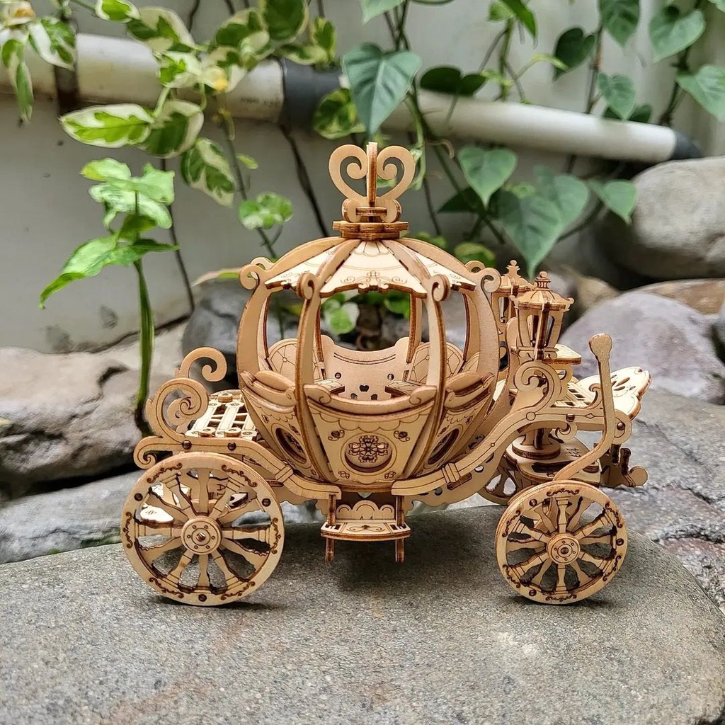 Mô Hình Gỗ 3D Lắp Ráp ROBOTIME Xe Bí Ngô Pumpkin Carriage TG302 [chưa ráp]