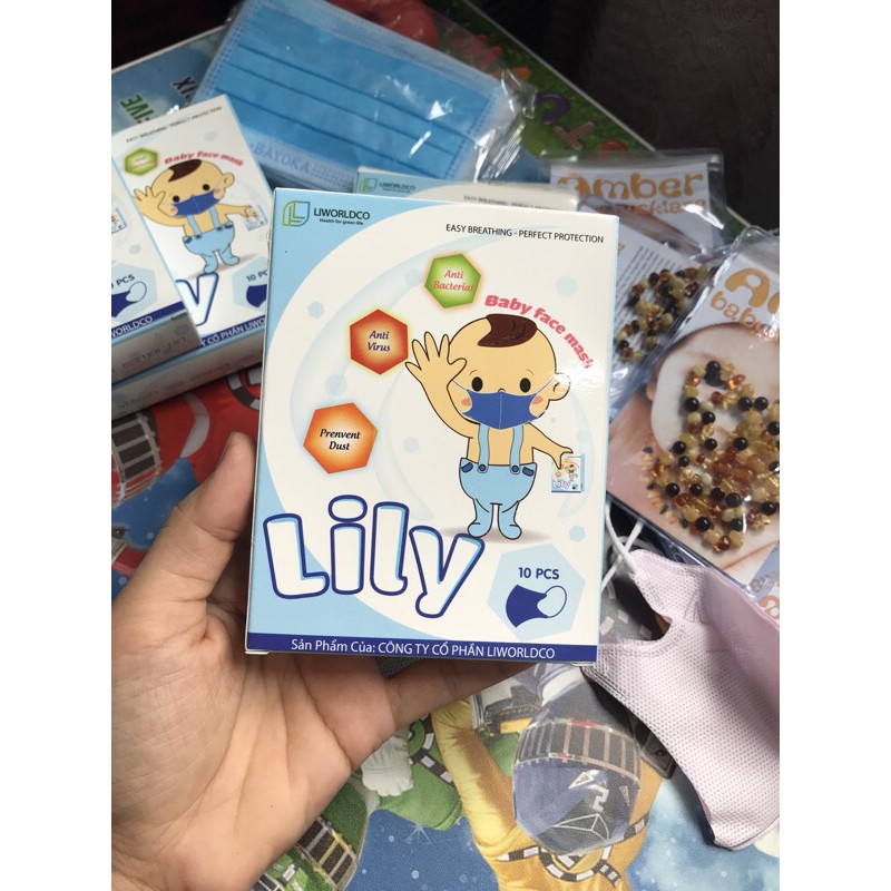 [Siêu Rẻ] Khẩu Trang 3d LiLy cho Bé Hộp 10 Cái