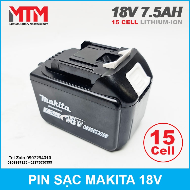 Khối Pin Makita máy khoan thiết bị cầm tay 18V 7.5Ah 15 cell cao cấp