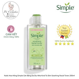 Nước Hoa Hồng Simple Cân Bằng Da Dịu Nhẹ Kind To Skin Soothing Facial Toner 200ml
