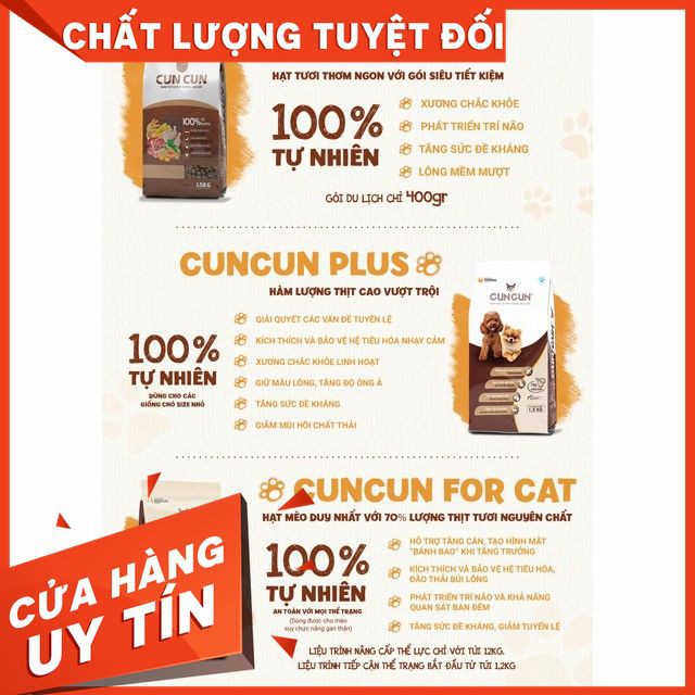 Thức Ăn Thú Cưng Thức Ăn Cho Chó HẠT TƯƠI CUNCUN Dành Cho Mọi Loài Cún