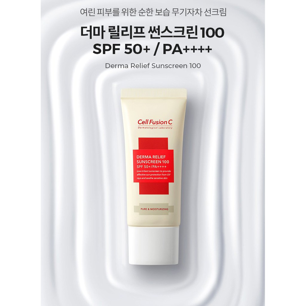 [Date 27/8/2022]Kem Chống Nắng Dưỡng Ẩm, Dịu Nhẹ Cell Fusion C Derma Relief Sunscreen 100 SPF50+/PA++++ 50ml