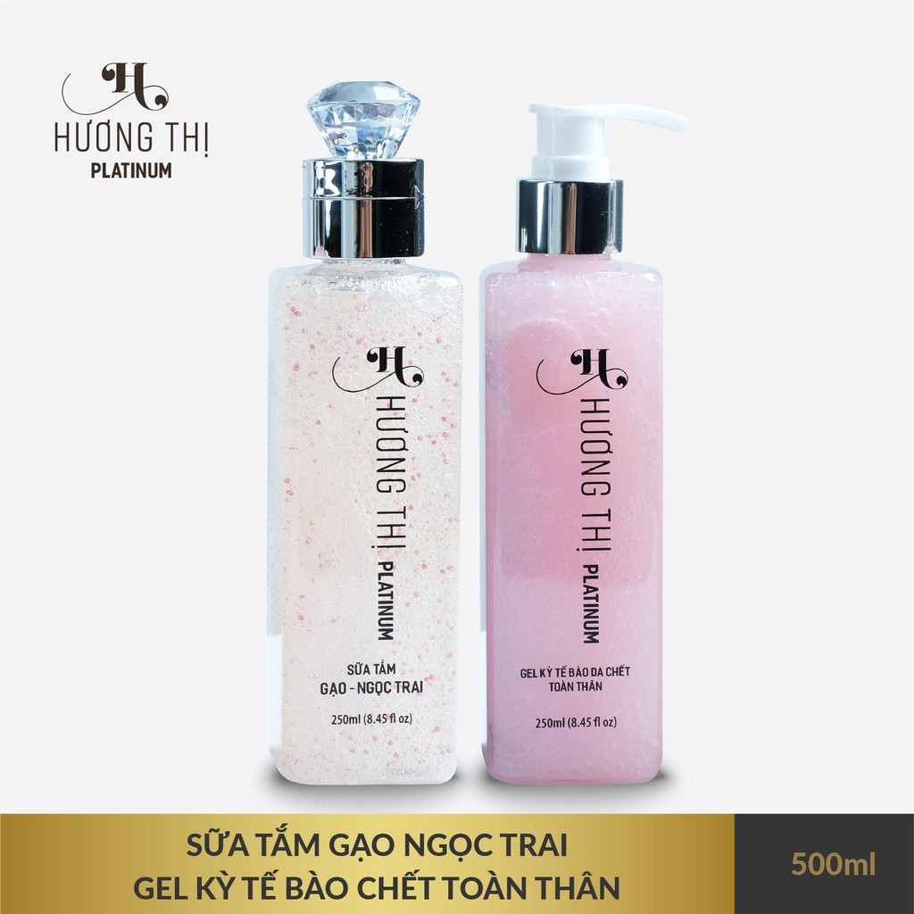 BỘ SỮA TẮM GẠO NGỌC TRAI và GEL KỲ TẾ BÀO DA CHẾT TOÀN THÂN HƯƠNG THỊ