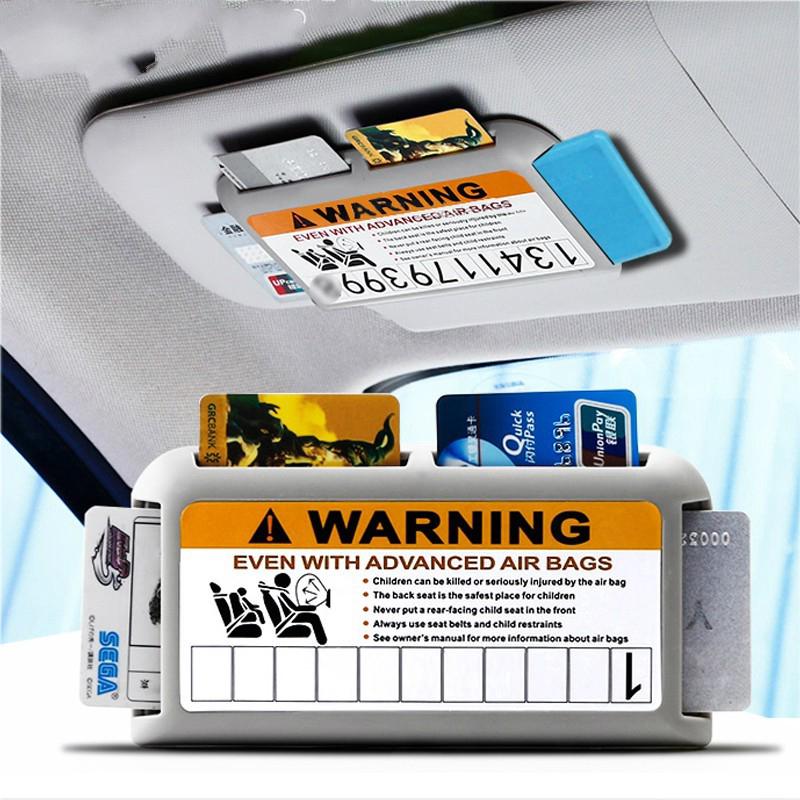 Car Sun Visor Card Organizer Car Card Clip Slot on Sunshade Temporary Parking Phone Number Holder Universal Interior