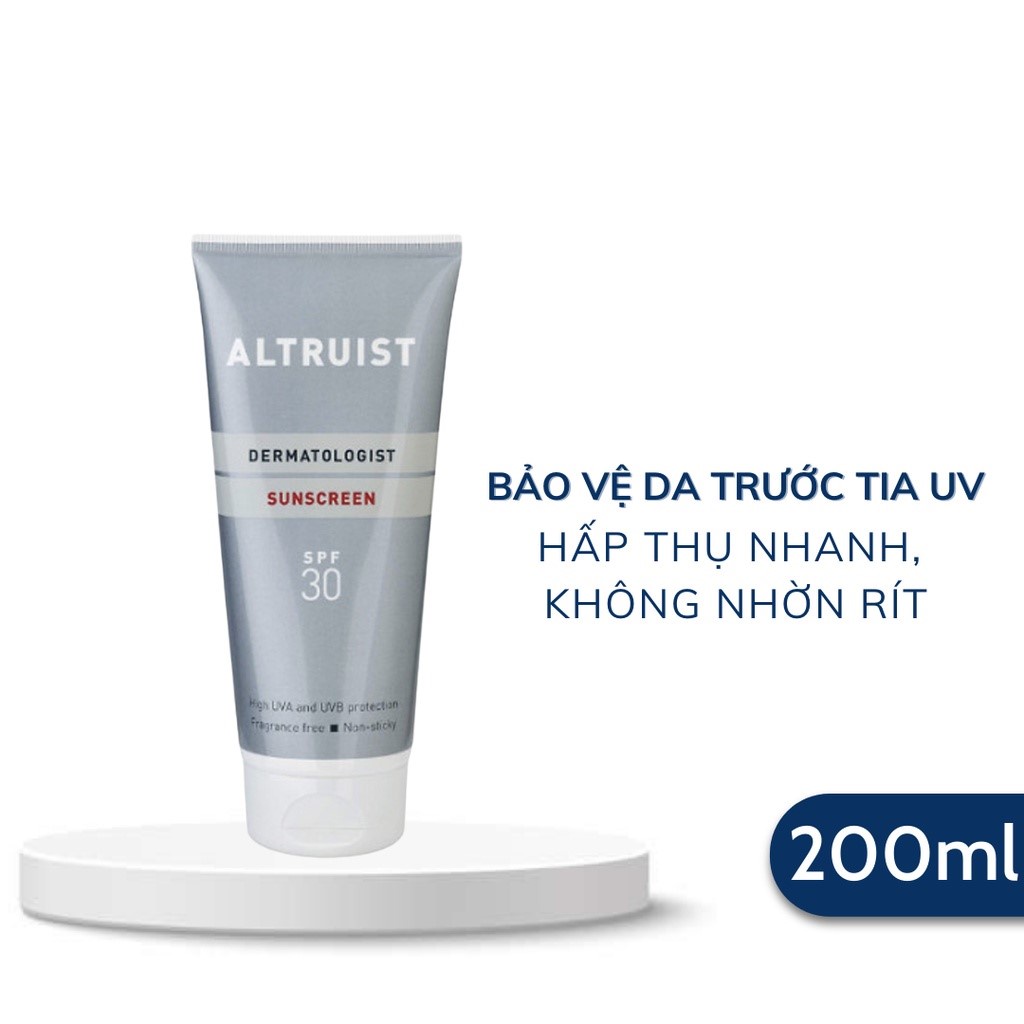 Kem Chống Nắng Altruist SPF 30 UVA 200ml - Altruist Dermatologist Sunscreen SPF 30