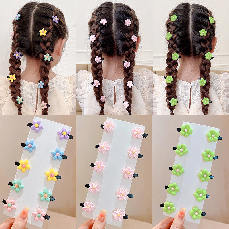 Bộ 10 Kẹp Tóc Hoa Trẻ Em