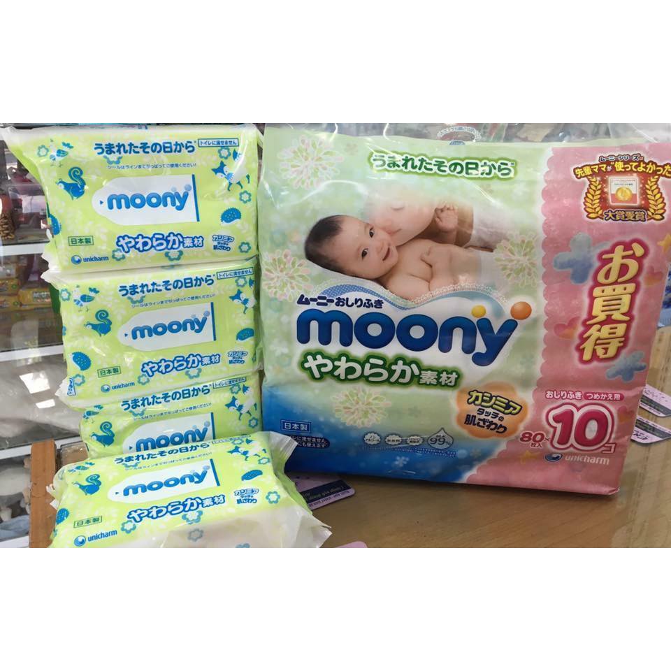 Giấy ướt Moony nội địa Nhật.