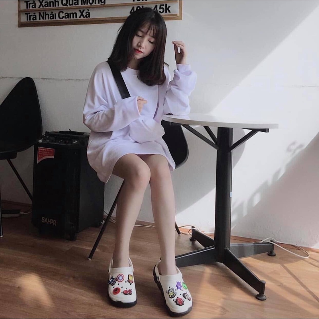 Dép Cross Nam Nữ Hàn Quốc, Sục Cá Sấu Đế Siêu Mềm Chống Trơn Trượt  Tặng Kèm Nhiều Sticker