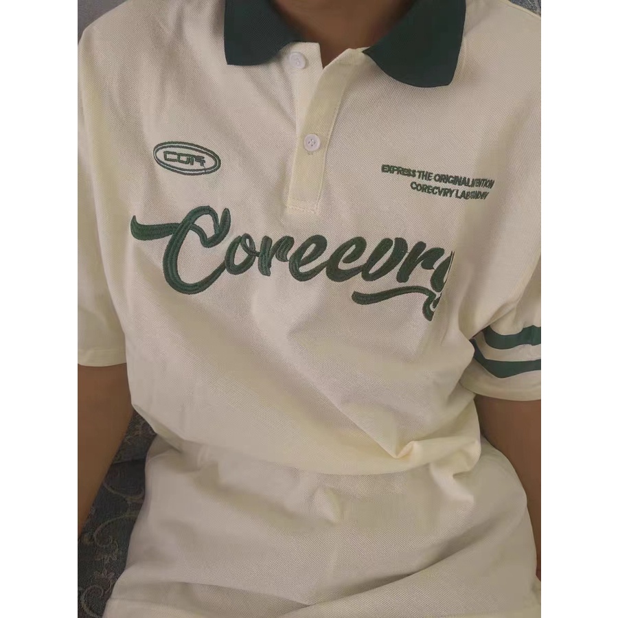 Áo Thun Polo Nam Tay Ngắn Dáng Rộng Thêu Chữ Phong Cách Hàn Quốc Thời Trang Cho Fashion Bigsize Unisex Áo Phông Simple Áo Polo Nam