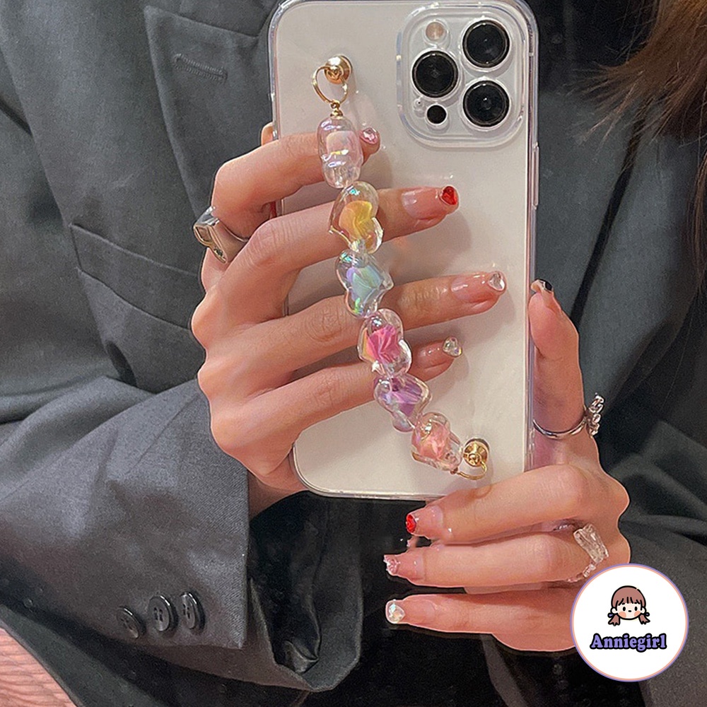 Ốp điện thoại TPU mềm chống sốc chống trượt có dây xỏ cổ tay xinh xắn cho iPhone 14 13 12 11 Pro Max 7 Plus