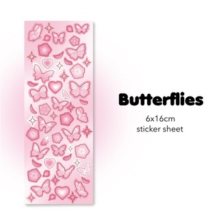 Bobingo| nhãn dán trang trí | Bobingo Pearl Butterflies sticker sheet
