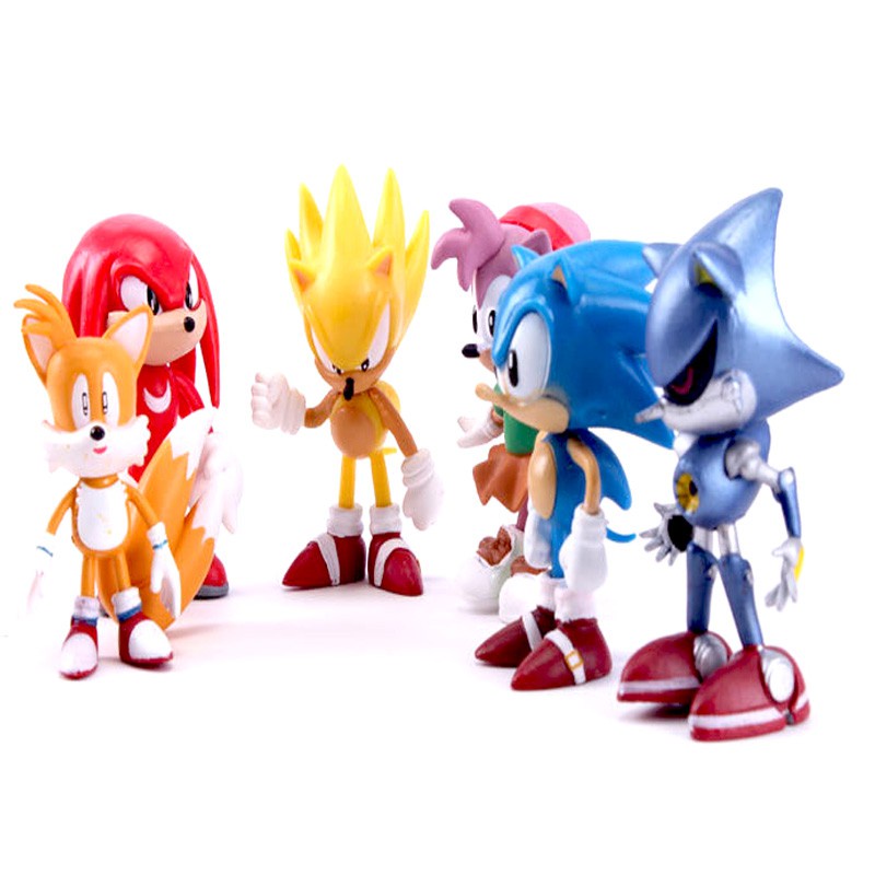 Bộ 6 Mô Hình Nhân Vật Sonic Trang Trí Bộ Búp Bê Trứng Làm Quà Tặng Cho Trẻ Em