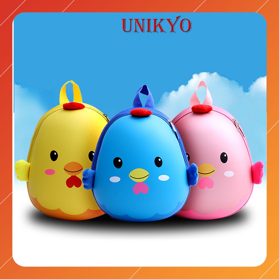 Balo cho bé đi học ba lô trứng mầm non trẻ em bé trai bé gái mẫu giáo chống nước Unikyo UN02