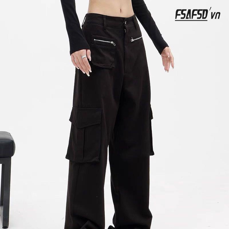 Quần Yếm Jean Ống Rộng Mỏng Phong Cách Retro Mỹ Hàng Mới 2022 Dành Cho Bạn Nữ