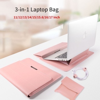 Túi Đựng Laptop Bằng Da PU Chống Sốc Chống Nước 3 Trong 1 Với Từ Tính Thoáng Khí 11/12/13/14/15/15.6/16/17 Inch