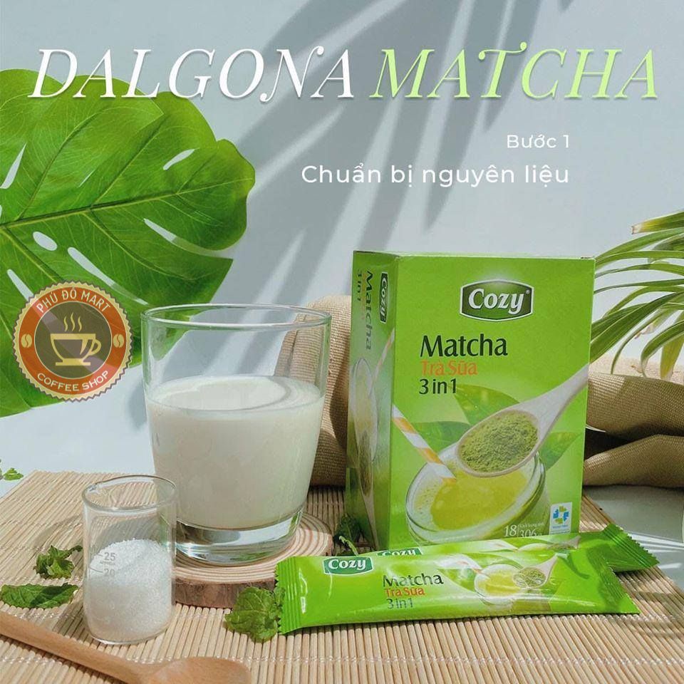 Trà COZY Matcha 3in1 hộp 18 gói