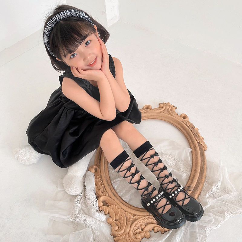 Tất nơ lolita lưới xinh xắn cho bé