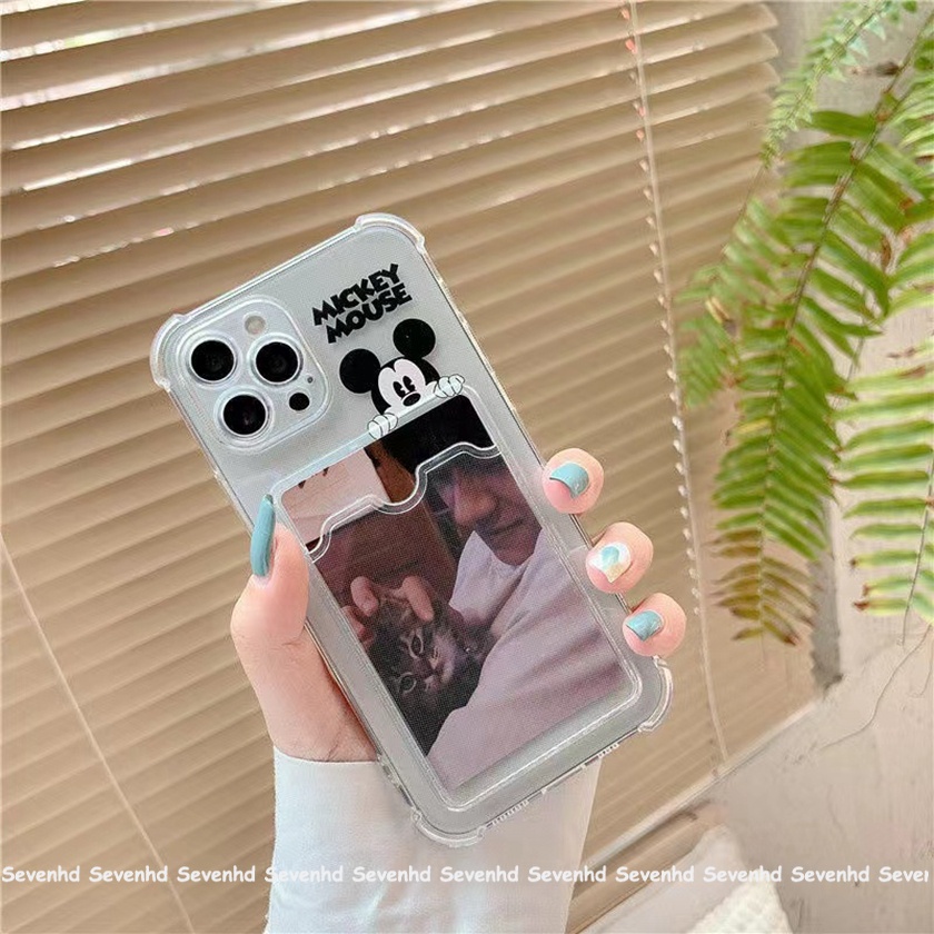 Ready Stock Ốp Điện Thoại Mềm Trong Suốt Có Ngăn Đựng Thẻ Cho Compatible For iPhone 13 12 11 Pro Max Se2020 X Xr Xs Max 7 8 6 6S Plus