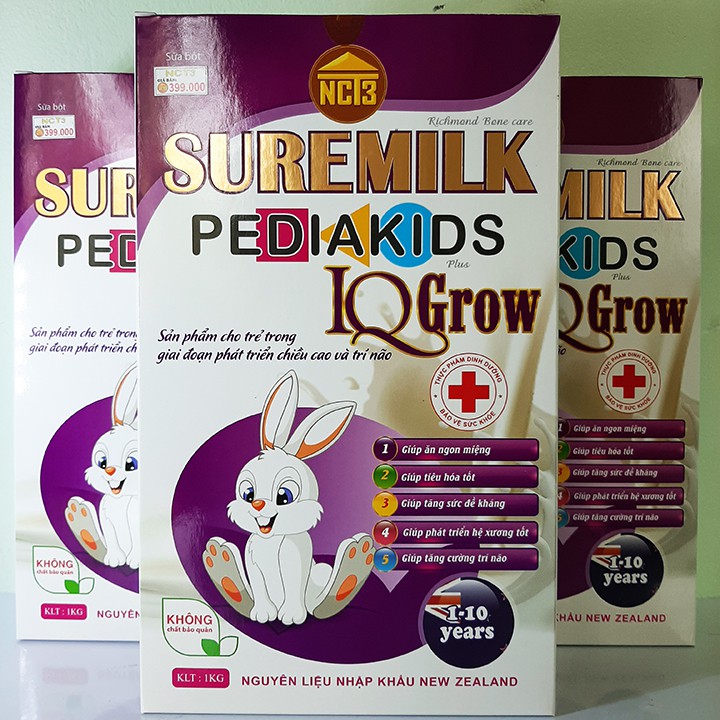 [Giá Sỉ] Sữa Suremik Pedia IQ Grow - NCT3 - Dinh dưỡng chuyên biệt cho trẻ biếng ăn và suy dinh dưỡng thấp còi - KL 1kg