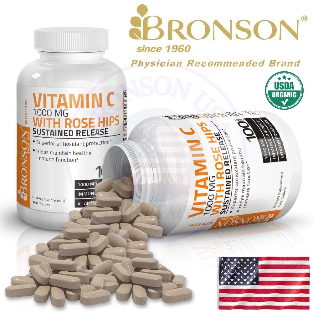 Organic Vitamin C 1000mg SR With Rose Hips - 100 viên Mỹ - Bổ sung Vitamin C