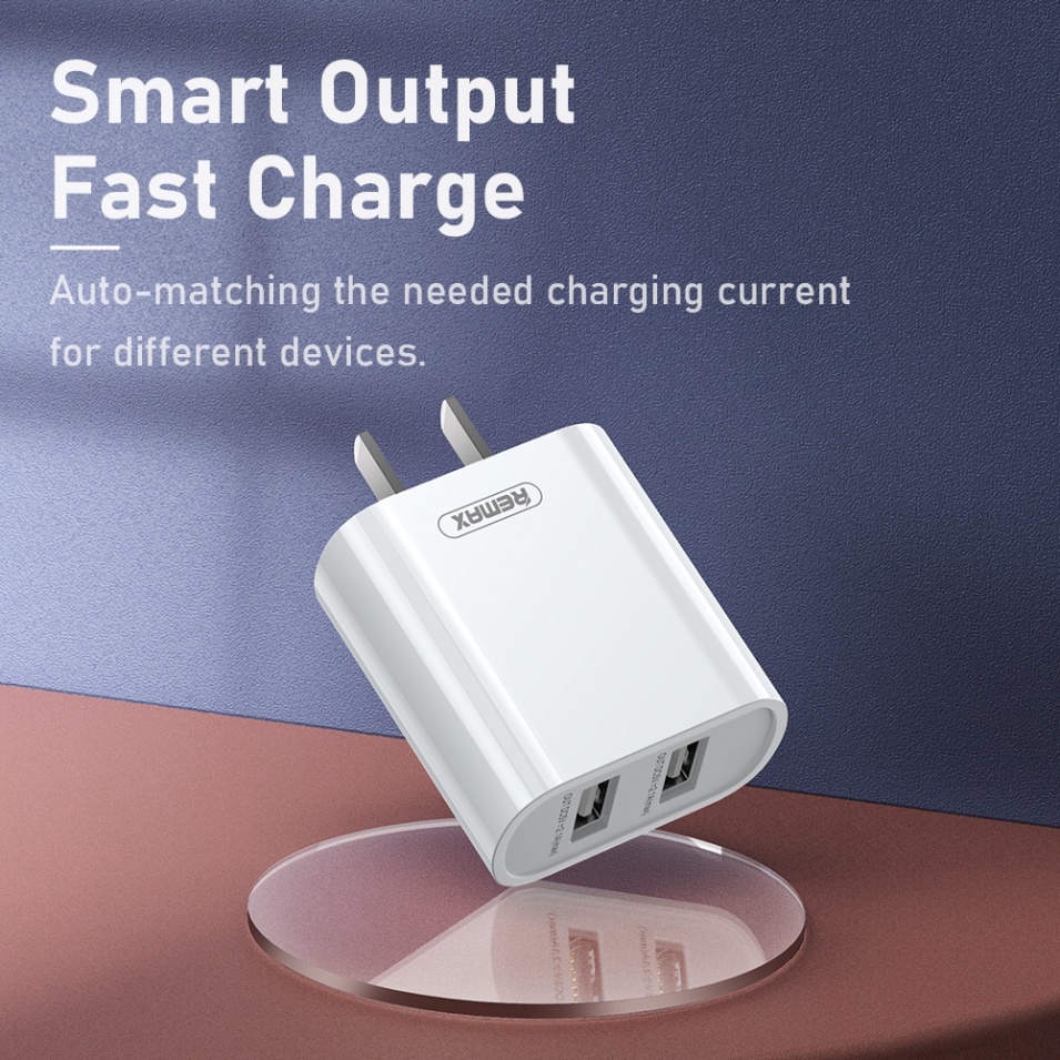 Củ Sạc Đa Năng Remax RP-U35 Tích Hợp 2 Cổng USB Công Suất 5V/2.1A - Hàng Chính Hãng - Bảo Hành 3 Tháng