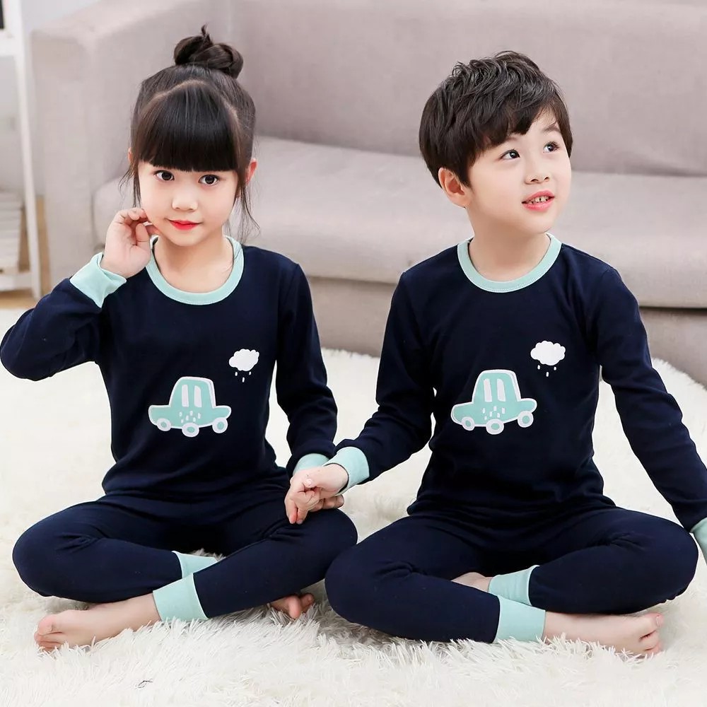 Kids Cotton Clothes Set 2pcs Sleepwear 2-16T Boy Batman Pajamas Long Sleeve Top+Pants Pyjamas