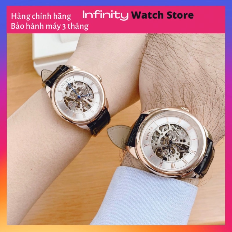 Đồng hồ cặp INVICTA máy cơ dây da model IN31152 và IN31155