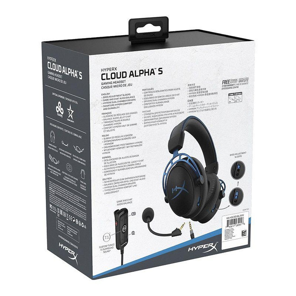 Tai nghe chơi game HyperX Cloud Alpha S 7.1 Surround - Hàng Chính Hãng