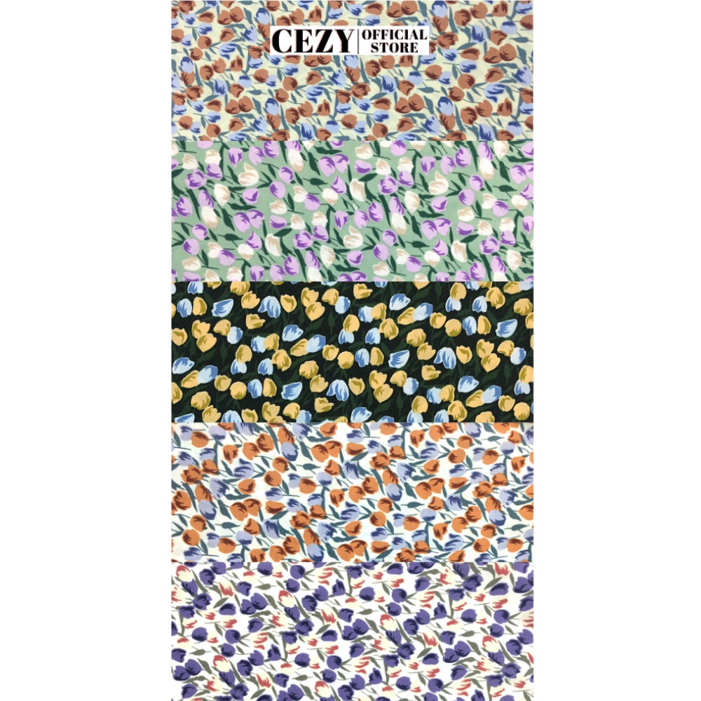 Đầm hoa nhí cổ tròn tay búp, form xòe, có dây thắt eo, có size bigsize CEZY D118