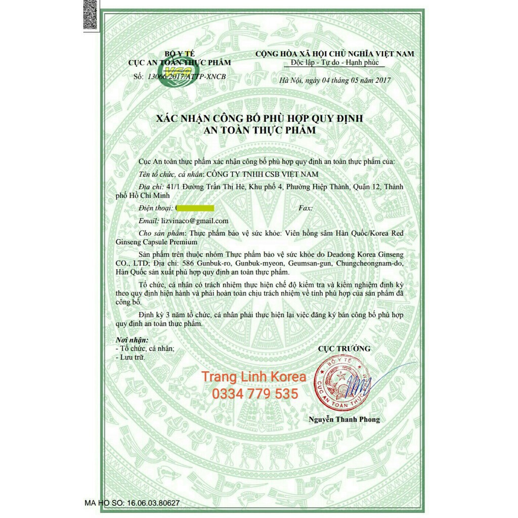 VIÊN NỘI TIẾT TỐ HOA ANH THẢO, 300V MẪU MỚI