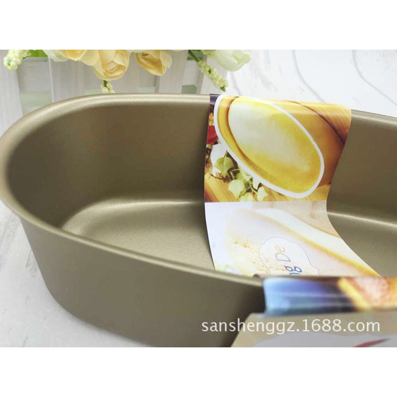 Khuôn bánh mì hoa cúc, Khuôn Oval D08 chống dính màu vàng