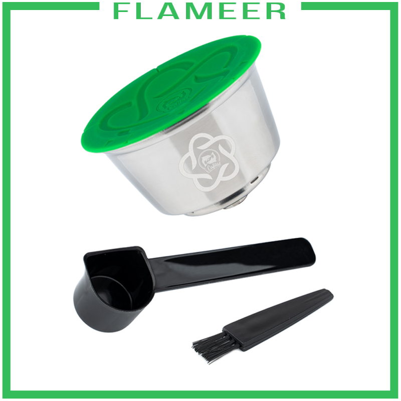 [FLAMEER]Metal Reusable Coffee Capsules Cup Coffee Pods for DolceGusto