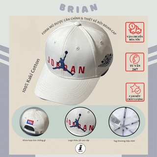 Mũ Jordan lưỡi trai, nón Jordan be logo đen cao cấp, hàng thiết kế xuất khẩu, dành cho mọi lứa tuổi Freesize.