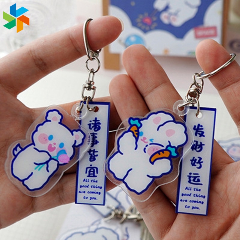 Móc khóa trang trí hình cô gái may mắn dễ thương JP6