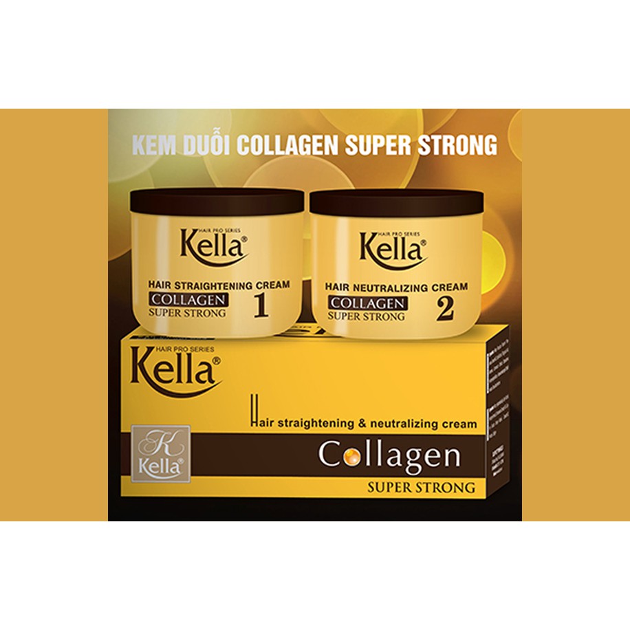 THUỐC DUỖI TÓC KELLA MÀU VÀNG COLLAGEN SUPER STRONG