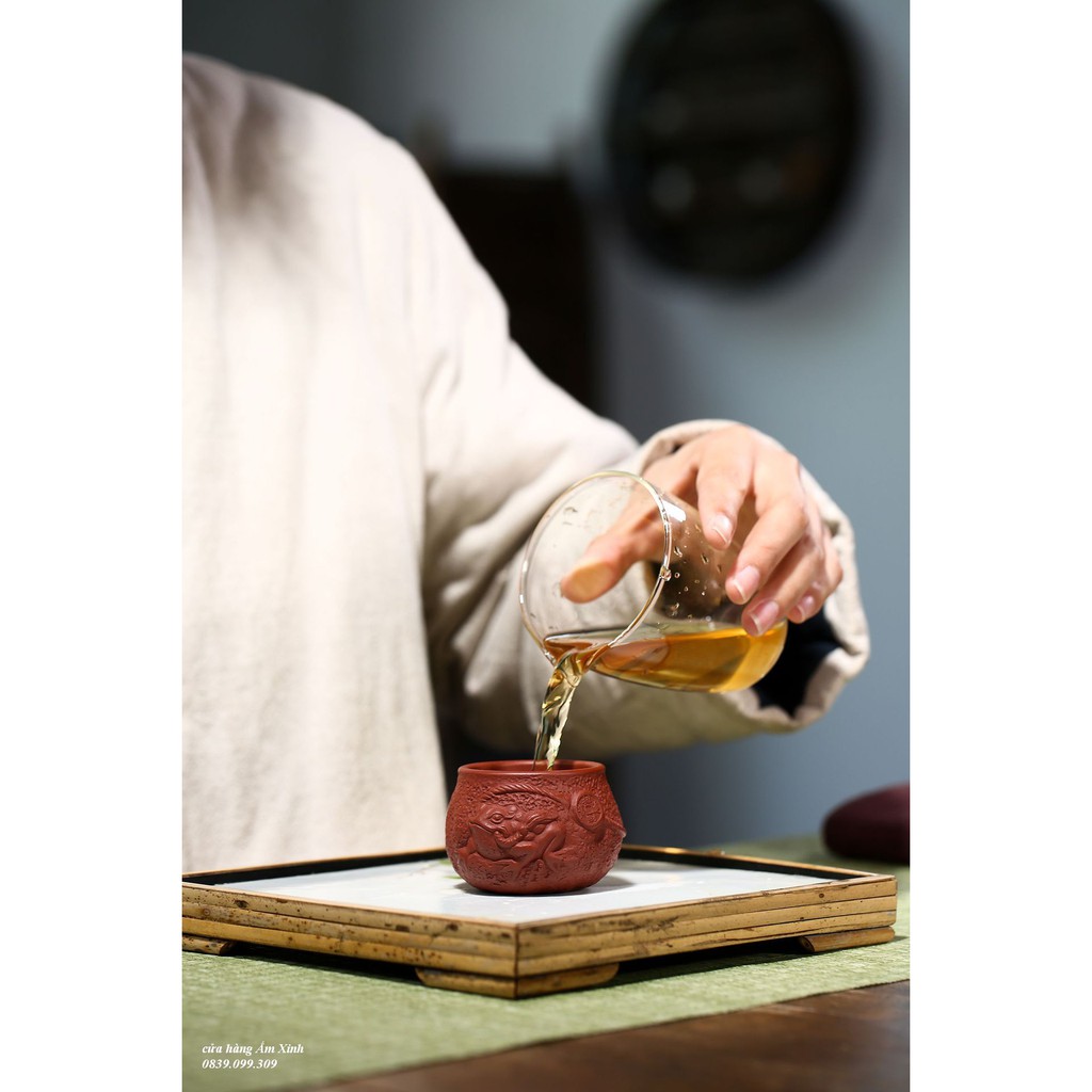 Chén Tử Sa Nghi Hưng Thiềm Thừ Chiêu Tài (Hồng Nê 80 ml)