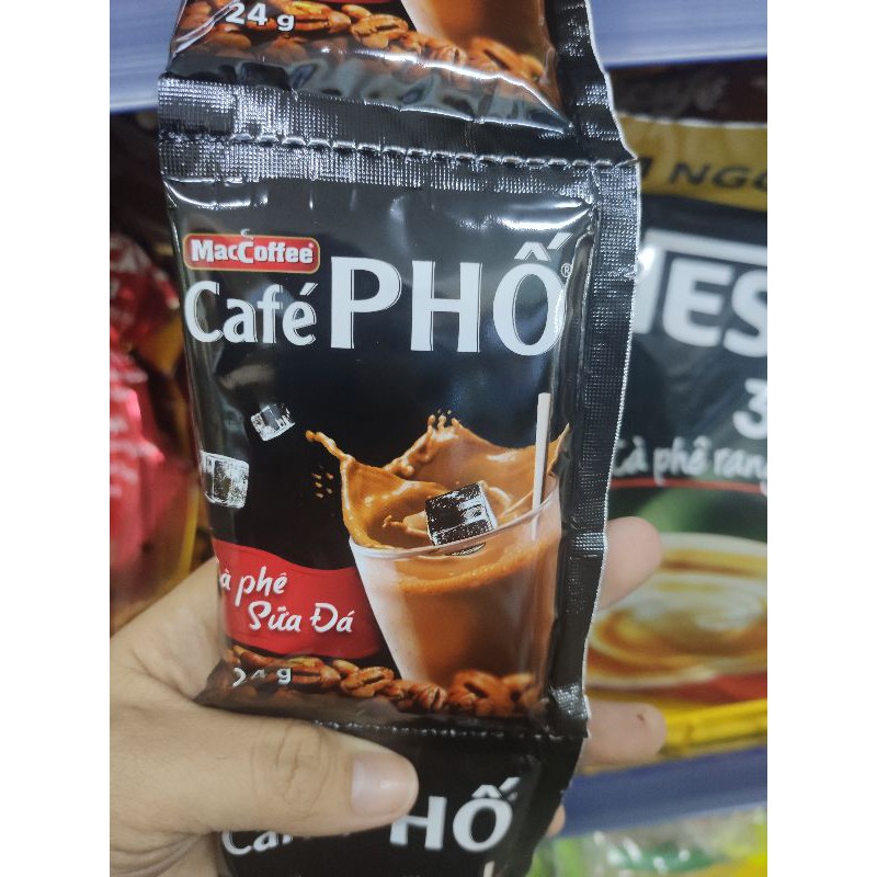 Cà phê Phố Sữa Đá gói 24g, Cà phê thương hiệu MacCoffee_lanhaomart