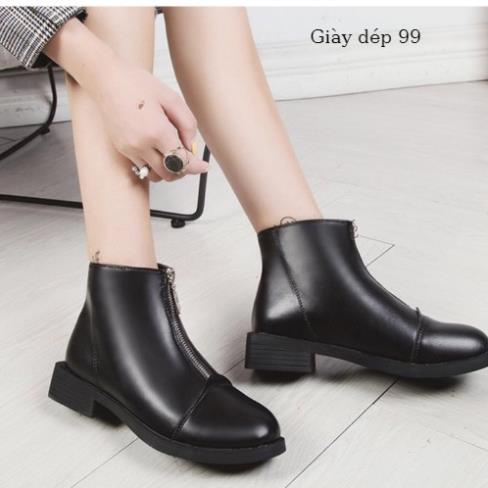 NEW Giày bốt nữ (BỐT) Martin cổ ngắn kéo khoá phong cách hàn quốc mẫu hot trend năm 2021